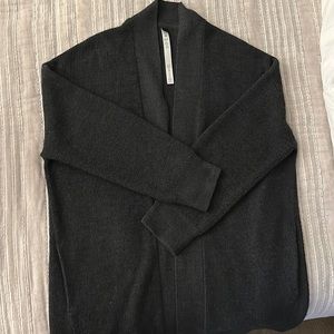 Merino wool blend long cardigan . Color dark grey . Size 10